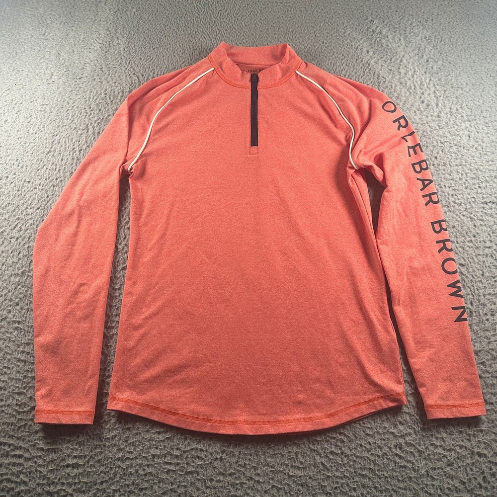 Orlebar Brown Shirt Mens L‎ Coral Rash Guard Quarter Zip Performance Top Active